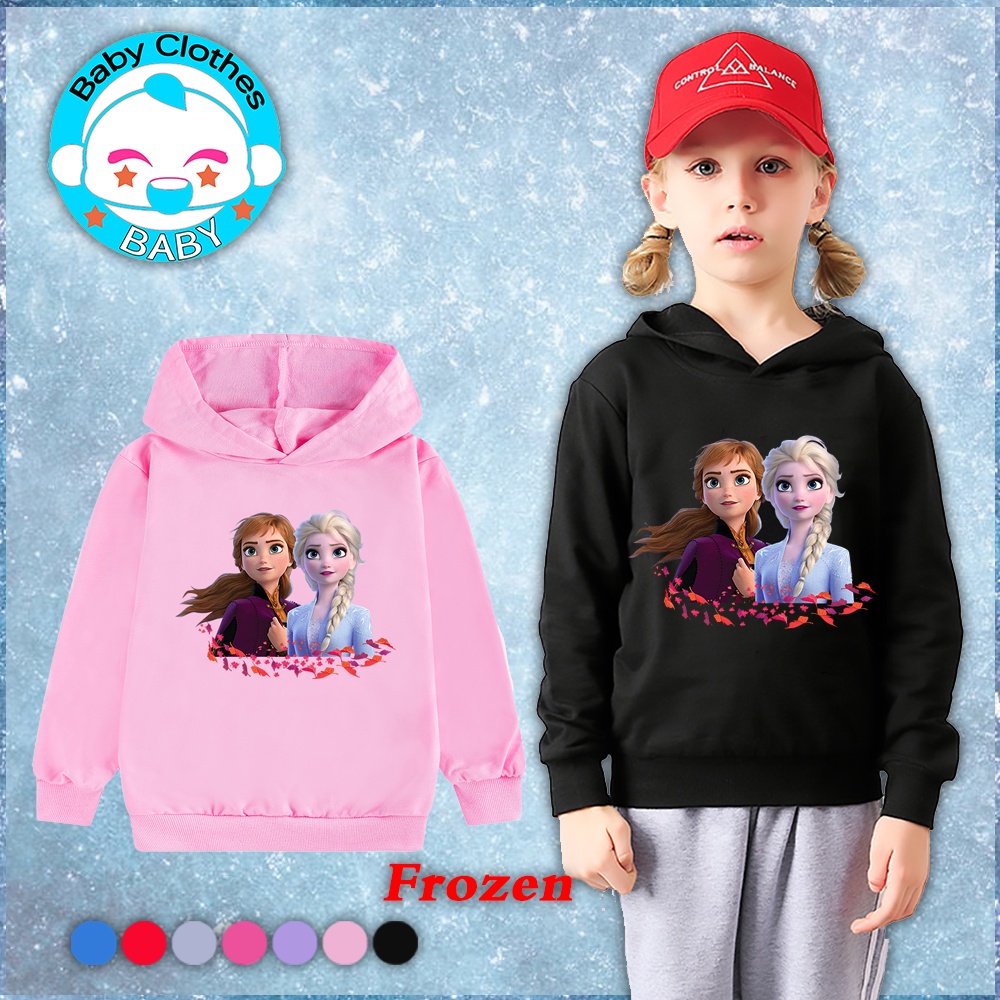 Baju Frozen kanak kanak Baby Girls Sweatshirt Fashion Casual Kids Hoodie Spring Elsa Costume (3-15Y)