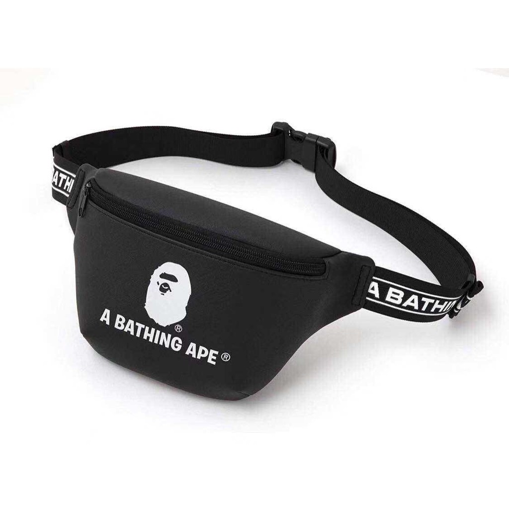 bape waist bag black