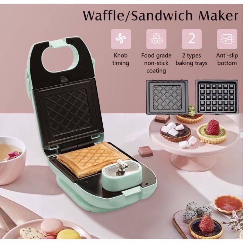 Electric Sandwich Maker Waffle Maker Mini Grilling Panini Baking Plates Toaster Breakfast Machine