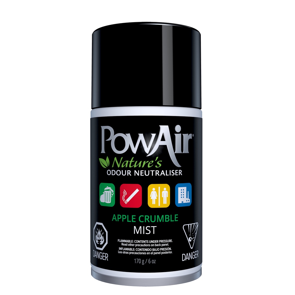 Pow Air Nature's Odour Neutraliser Apple Crumble Aerosol Mist 170g (Powerful blend of natural essential oils formulated)