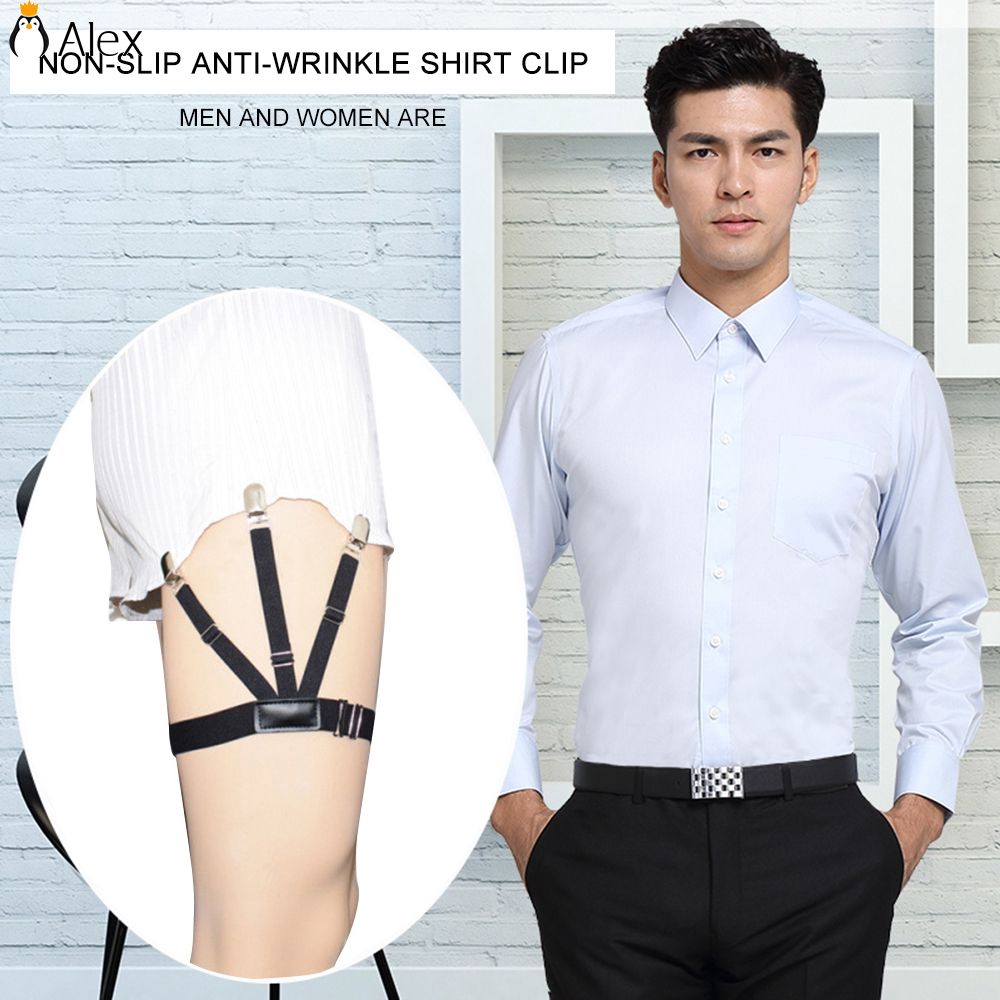 Men S Shirt Stays Holders Elastic Garter Belt Suspender Locking