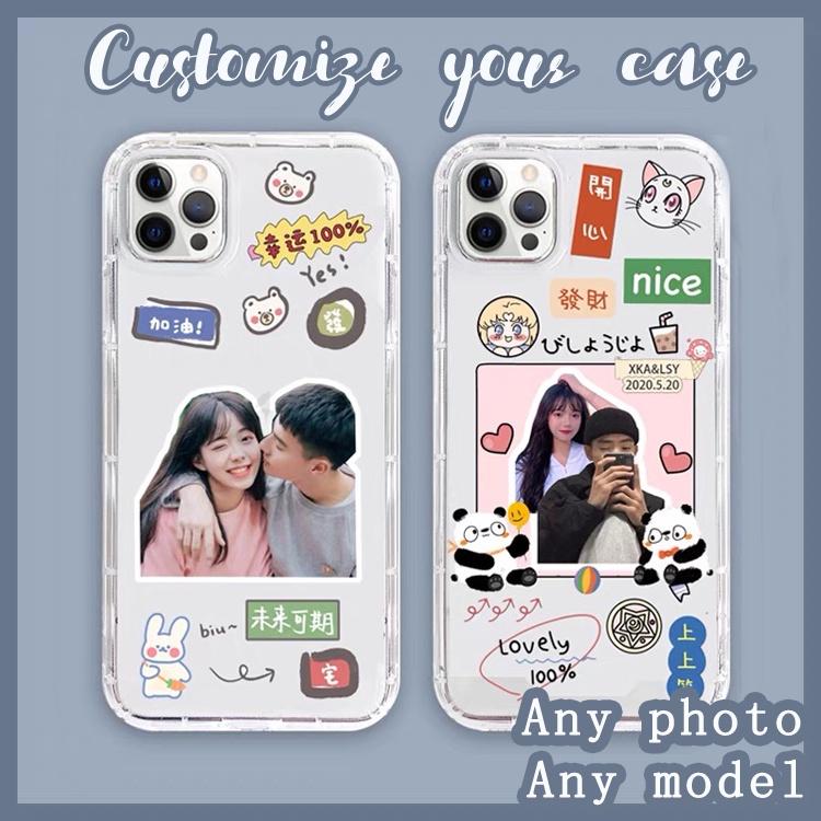 Customized Bumper Phone Case DIY Any Picture Any Model Air Cushion Shockproof Casing