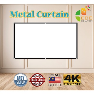 Projector White Screen White Projector Screen 100” Projektor Scree Foldable Projection Movies Screen for Indoor Outdoor