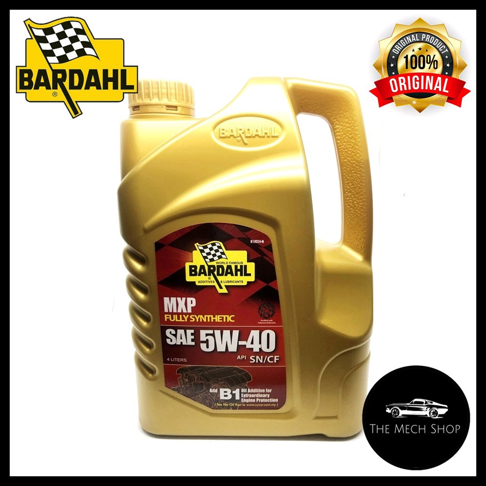 Bardahl MXP Fully Synthetic 5w40 Engine Oil SAE 5W-40 API SN/CF (4 ...