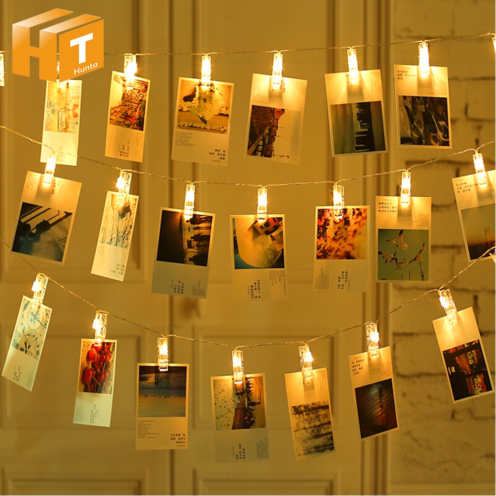 US Photo Window Hanging Peg Clips LED String Lights Pegs Fairy Decor Battery 