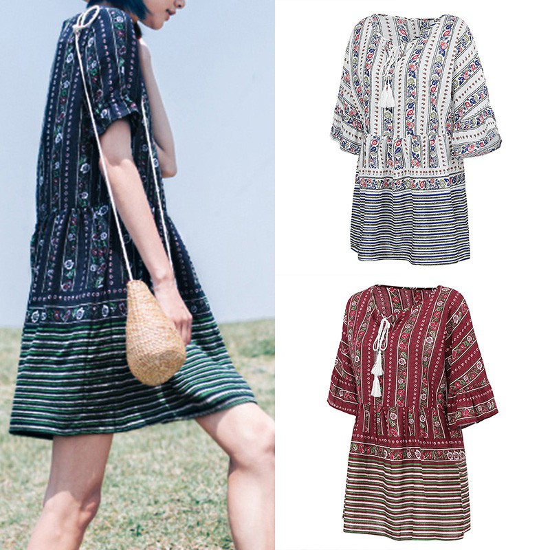 bohemian dress shopee