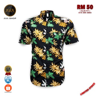  KEMEJA  HAWAI SLIM FIT Ready Stock Shopee Malaysia