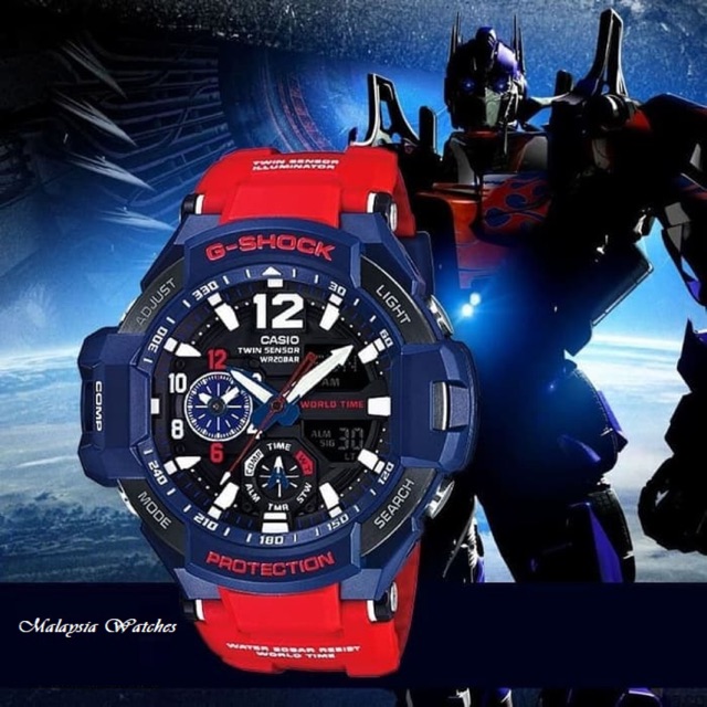 Casio GRAVITYMASTER GA-1100-2A OPTIMUS PRIME Twin Sensor Men's Resin Red & Blue Watch | Shopee Malaysia