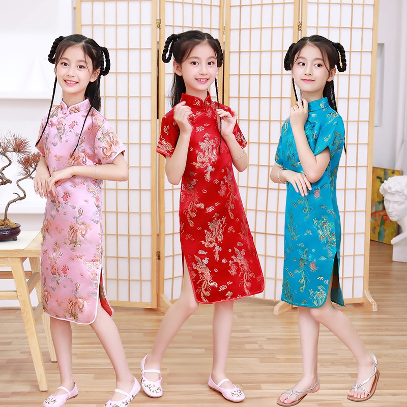 [1-11 Years] daidai (Ready Stock) Girl Kid Children CNY Chinese New Year Cheongsam Cheong Sam Qipao Dress 新年儿女童旗袍裙公主裙中国风