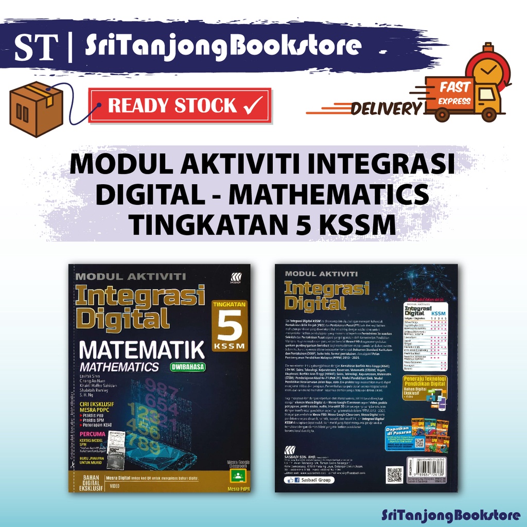 Sri Tanjong Sasbadi Buku Latihan Modul Aktiviti Integrasi Digital Mathematics Bilingual Tingkatan 5 Edisi 2022 Shopee Malaysia