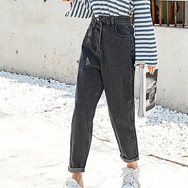 high waisted boyfriend jean