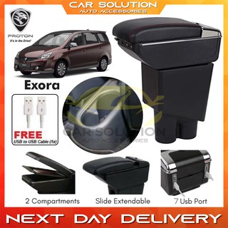 7USB Double Layers Armrest Adjustable Cup Holder Arm rest Perodua 