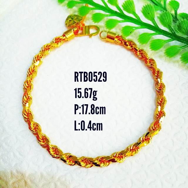 Rantai Tangan Emas Gold 916 Pintal Padu 15 67g 17 8cm Shopee Malaysia