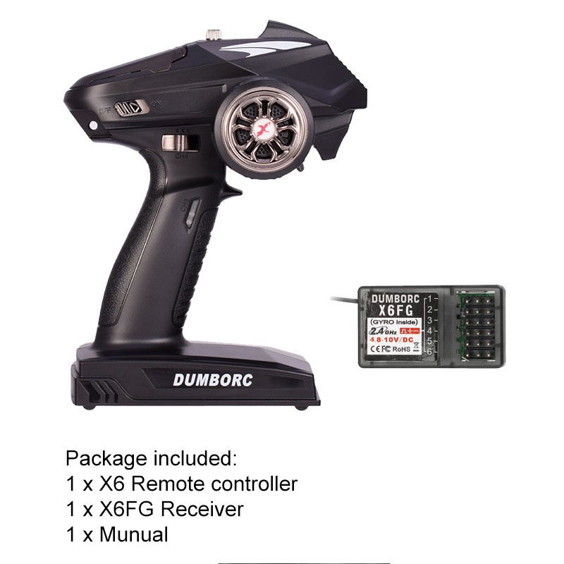 DUMBORC-X6 6CH 2.4G RC Radio Controller Transmitter Mixed Mode X6F ...