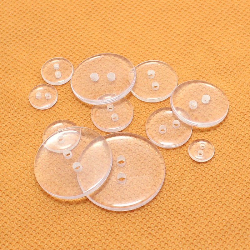 2 HOLE TRANSPARENT BUTTON  15MM 30MM CLEAR ROUND CLOTHES 