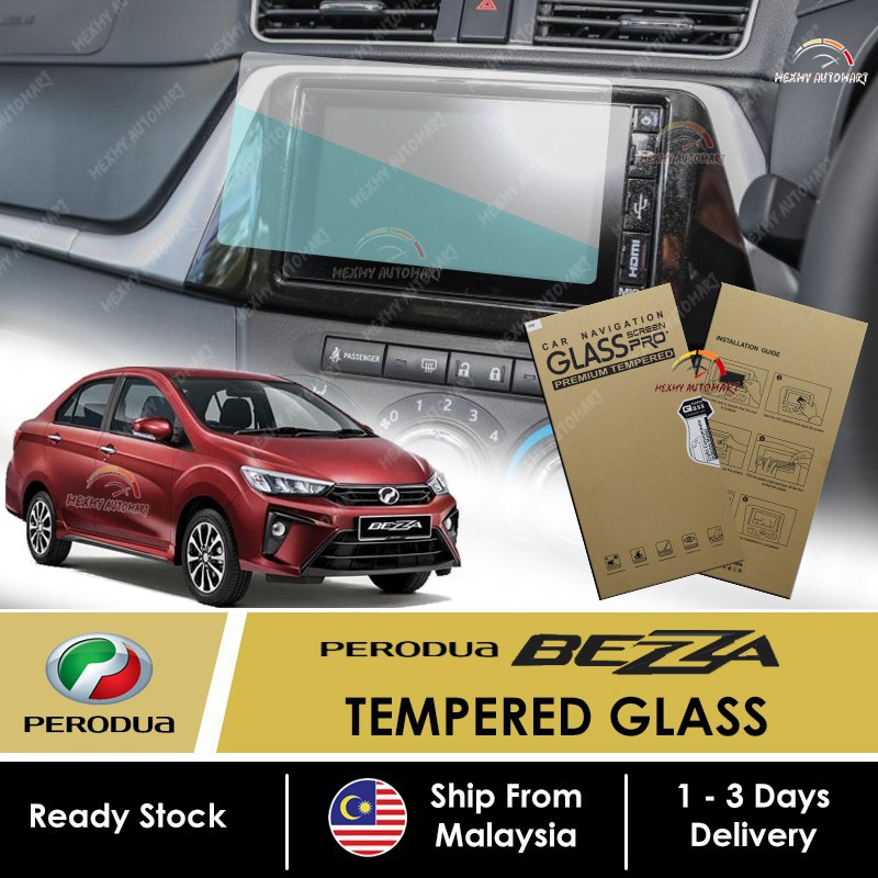 New Perodua Bezza Advance Head Unit Screen Infotainment Tempered Glass Screen Protector 2016 2019 Car Accessories Shopee Malaysia