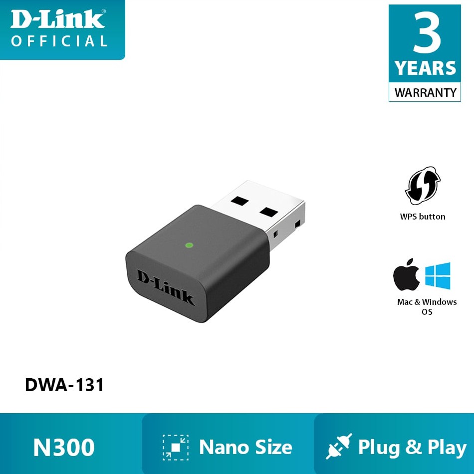 D Link Dwa 131 High Speed Wireless N300 Nano Mini Usb Wifi Adapter Receiver 802 11n Wi Fi Dongle With Soft Ap Shopee Malaysia