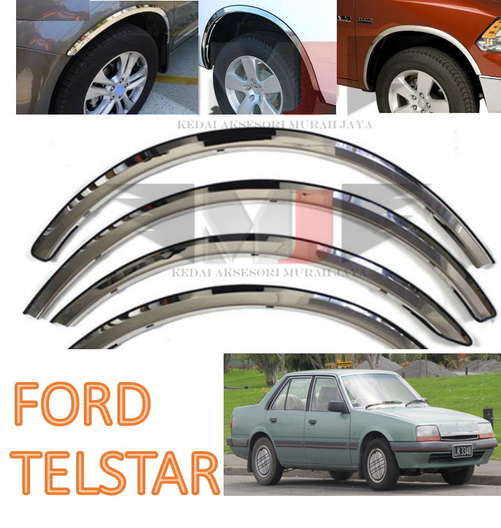 FORD TELSTAR Fender Arch Trim Stainless Steel Chrome Garnish With Rubber Lining ender Arch Trim Stainless Steel