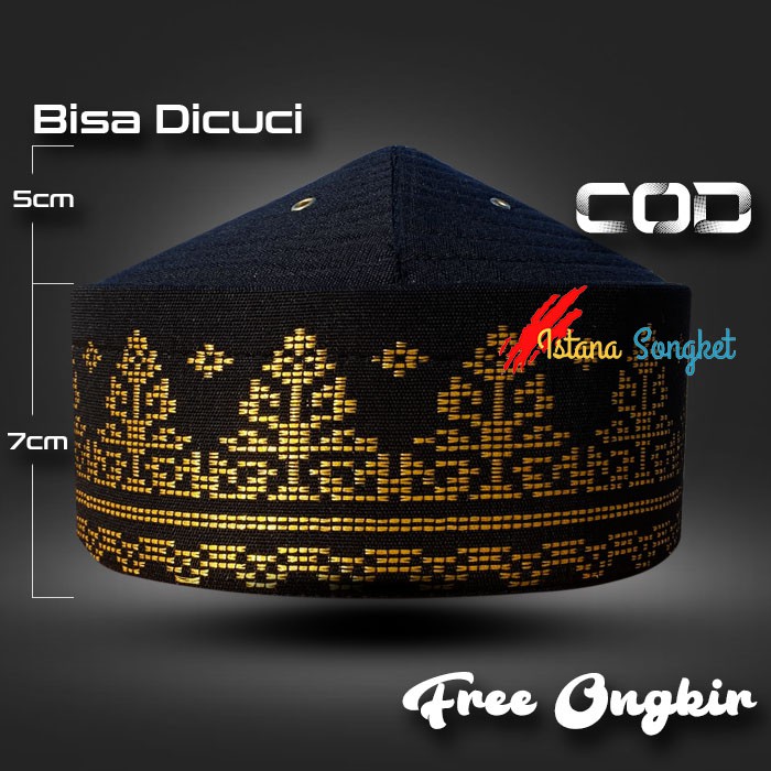 Buy Round Black Peci Songkok Bugis Motif Woven Songket Skullcap Malay Unique Cool Main Seetracker Malaysia