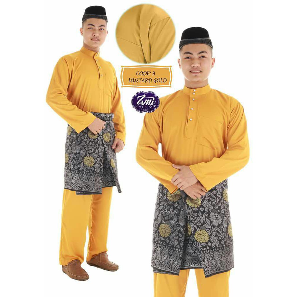 35 Trend Terbaru Baju  Melayu  Warna  Kuning Mustard JM 