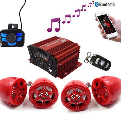 4 Ch 3/' UTV//ATV//Snowmobile//Marine Amplified Speaker System Bluetooth Anti-theft