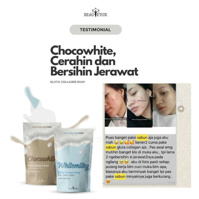 Free Mask Gift Official Reseller 100 Ori Gluta Collagen Soap Chocowhite Whitemilky Beautetox Malaysia