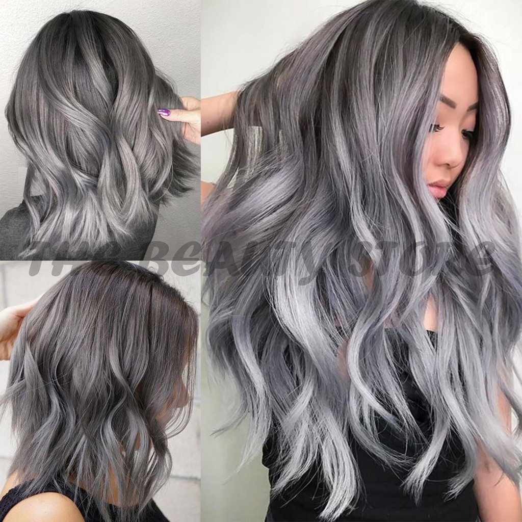 Ash grey hair colour