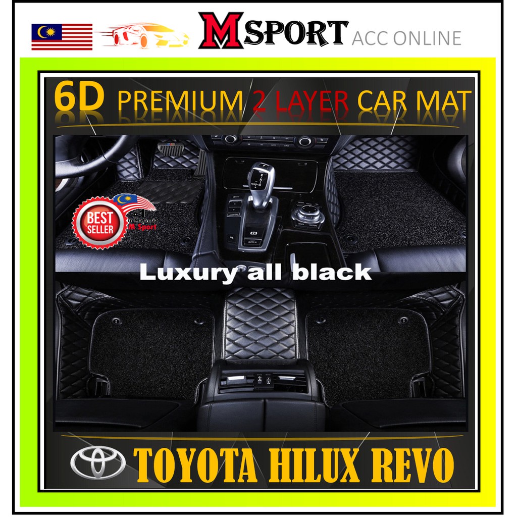 TOYOTA HILUX REVO LUXURY CUSTOMS MADE 2 LAYERS CARMAT CARPET FLOOR MAT