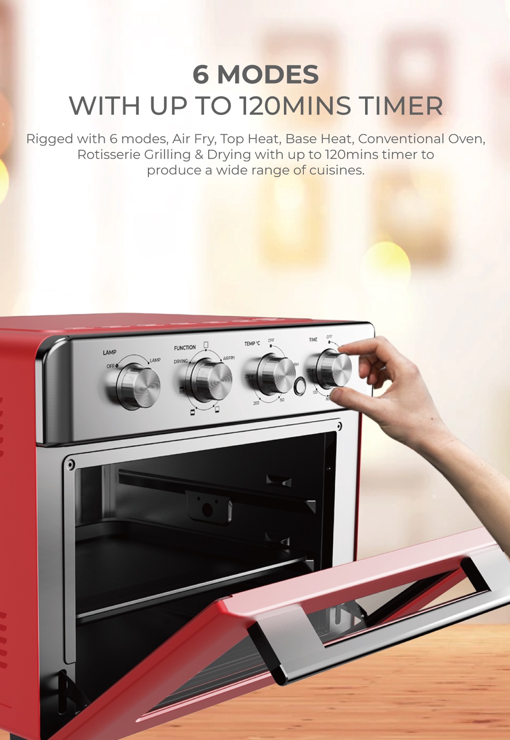 PERYSMITH PS9000 AIR FRYER OVEN BLACK/RED PerySmith Malaysia