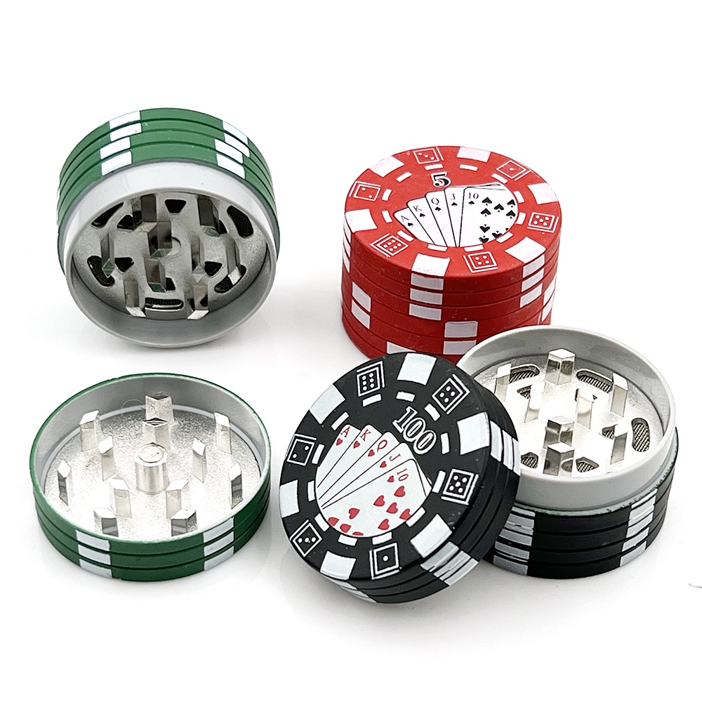 Poker Chip Metal Herb Grinder 3 Layers Style Grinder Accessories Kitchen Gadget