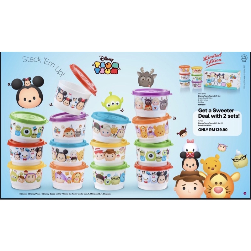 Tupperware Disney Tsum Tsum Gift Set 6pcs | Shopee Malaysia