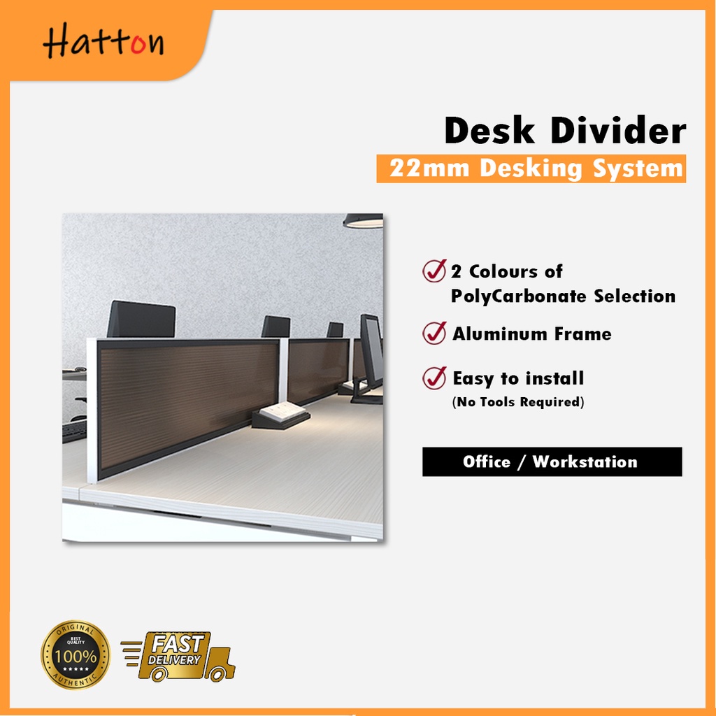 Hatton Table Partition Office Desk Divider | Workstation Social Distancing | Aluminum Frame | (Max 2 in 1Order )