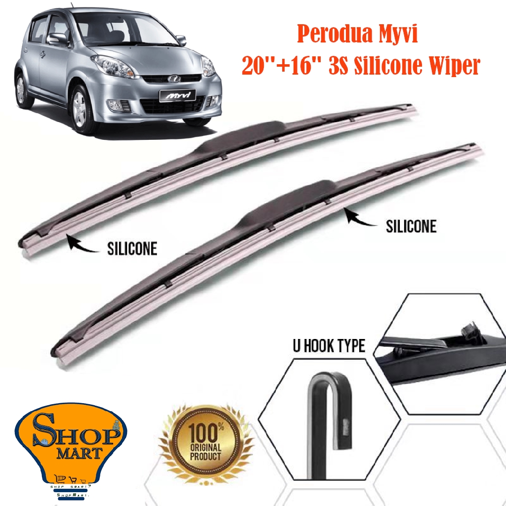 Perodua Myvi Wiper 3S Silicone Wiper Mugen Silicone Wiper Myvi 1st