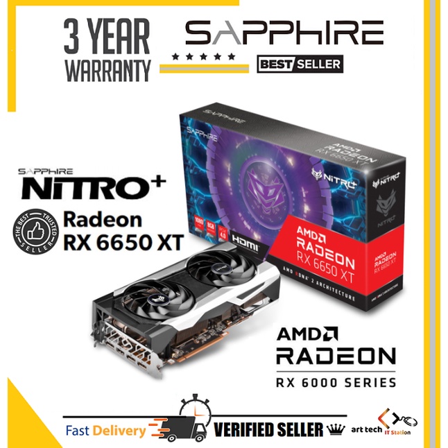 SAPPHIRE NITRO+ AMD RADEON RX 6650 XT GAMING OC 8GB GDDR6 RX6650XT ...