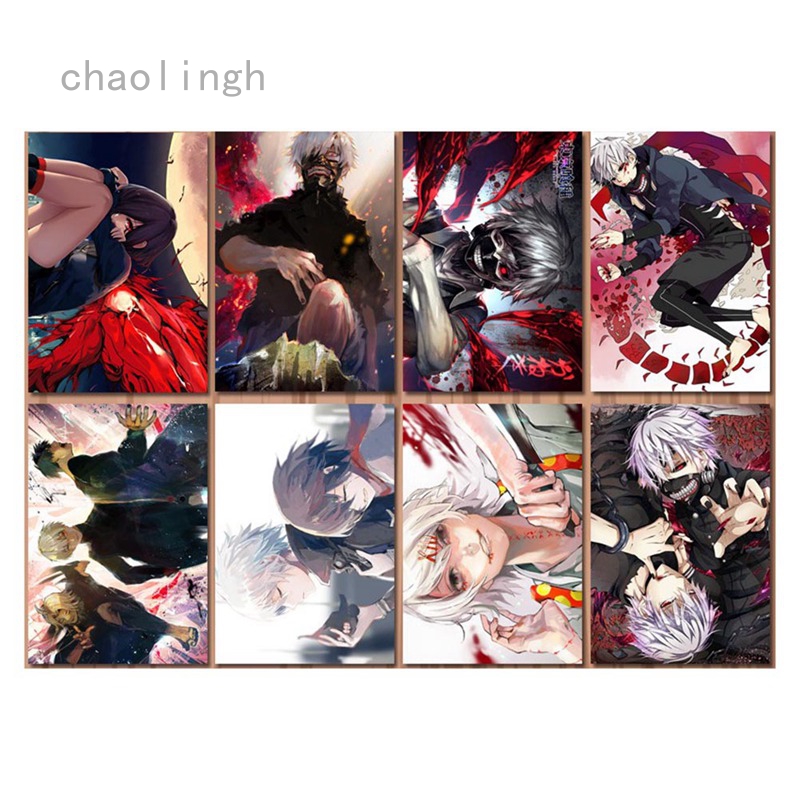 8pcs Set Tokyo Ghoul Kaneki Ken Anime Manga Wall Poster Scroll Home Decoration Wall Art Shopee Malaysia