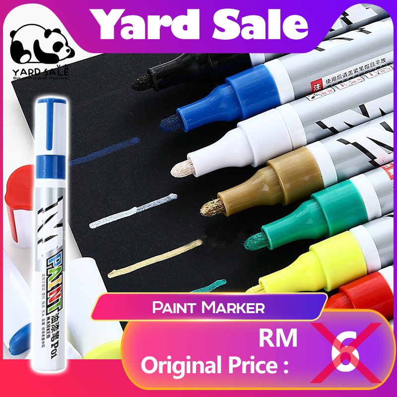 Yard Sale - Permanent Waterproof Colourful Paint Marker Car Tyre Tire Tread Rubber Metal 油漆笔 防水不掉色画鞋手绘 白色绘画描笔