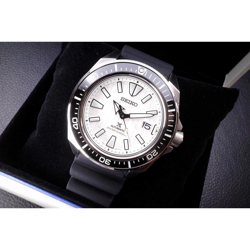 Seiko SRPE37K1 Prospex King Samurai Automatic Diver's 200M White Dial  Sapphire Glass Black Silicone Strap Watch | Shopee Malaysia