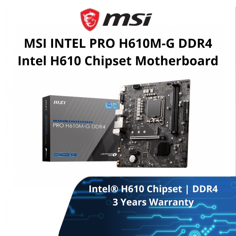 MSI PRO H610M-G DDR4 Intel H610 Chipset Motherboard | Shopee Malaysia