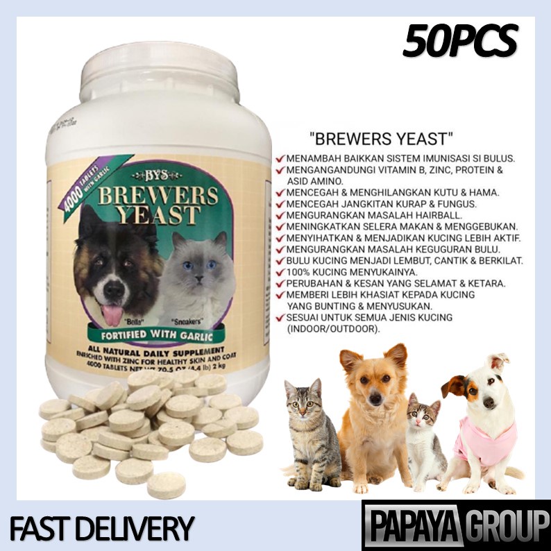 (REPACK) BYS Brewers Yeast For Cat & Dog 50pcs Vitamin Bulu, Vitamin