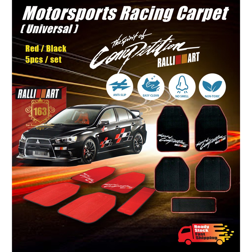 Motorsports Racing Car Floor Mats / Carpet (5 pcs) Wira Waja Persona