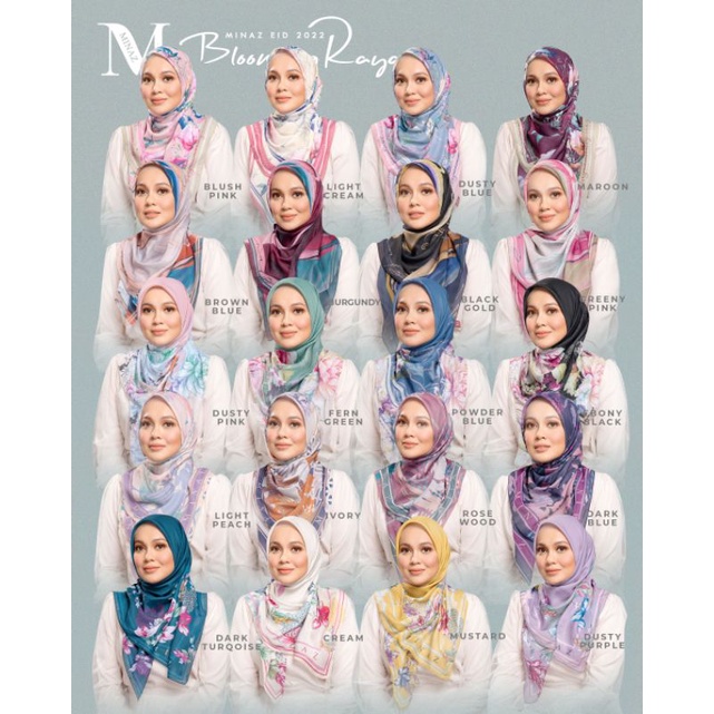 MINAZ HIJAB - Tudung Bawal Minaz Blossom Series Viral Cotton Voile ...