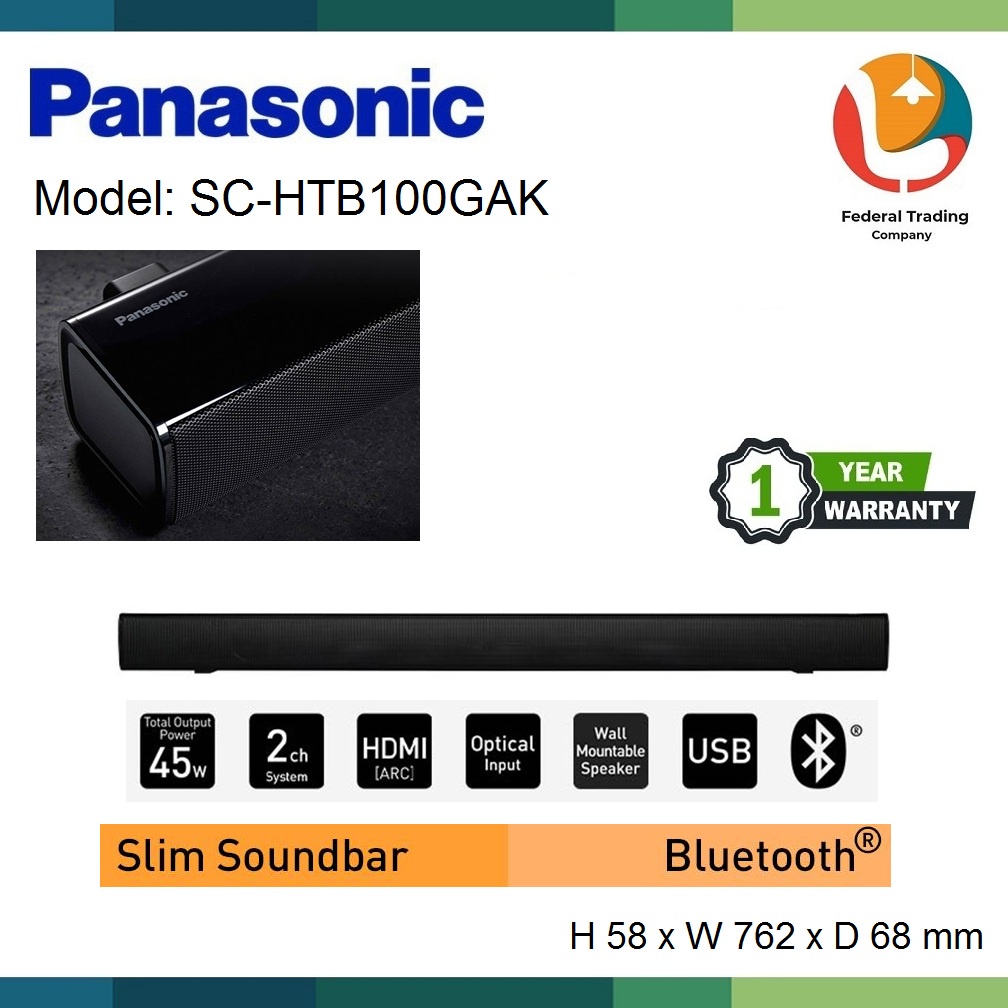 Panasonic Sound Bar SCHTB100GAK Home Theater Audio Systems soundbar