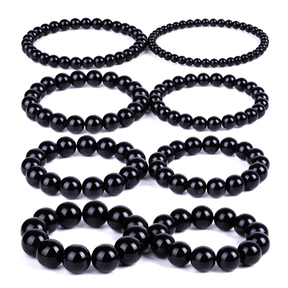 Women & Men Fashion Retro Obsidian Beads Bracelet / Stress Relief Healing Chakra Yoga Bracelet / Daily Simple And Niche Jewelry Matching