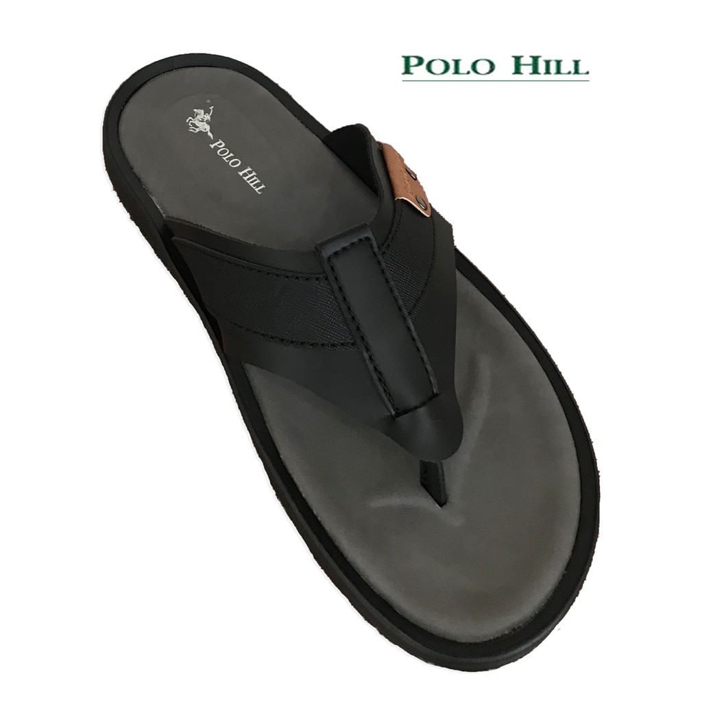 black polo flip flops