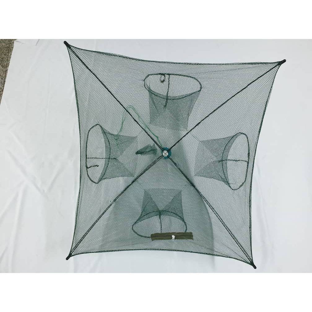 [4 Holes] Fishing Net Trap Folding Umbrella Portable Automatic Cage Fish Shrimp Lobster Crab Jaring Jala Ikan