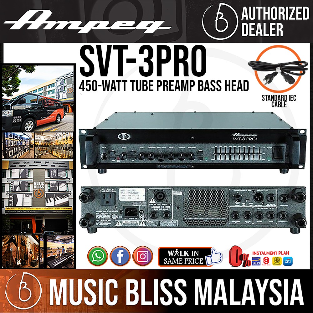 Ampeg SVT3PRO 450Watt Tube Preamp Bass Head (SVT3PRO) Shopee Malaysia
