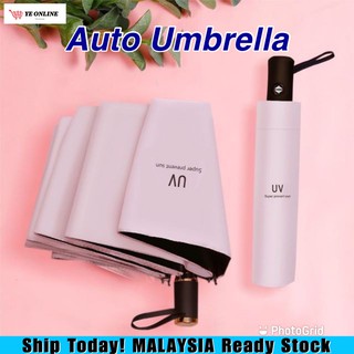 Auto Umbrella UV Automatic Open Close Foldable One Handed Auto Windproof Vented Payung Lipat Hujan 紫外线自动伞