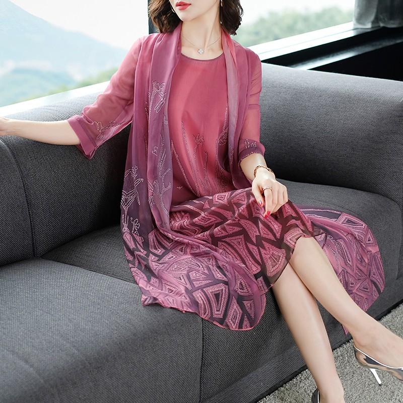 Ready Stock High Quality Silk Chiffon Dress Two Pieces For Party Vh72 High Quality Guangzhou Product Shopee Malaysia