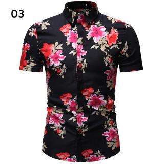 Ready Stock Summer Men's New Floral Shirt 8 Colors Casual Short Sleeve ...