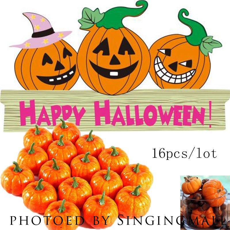 16pcs Simulation Small Pumpkin Foam Mini 5 5cm Halloween Party